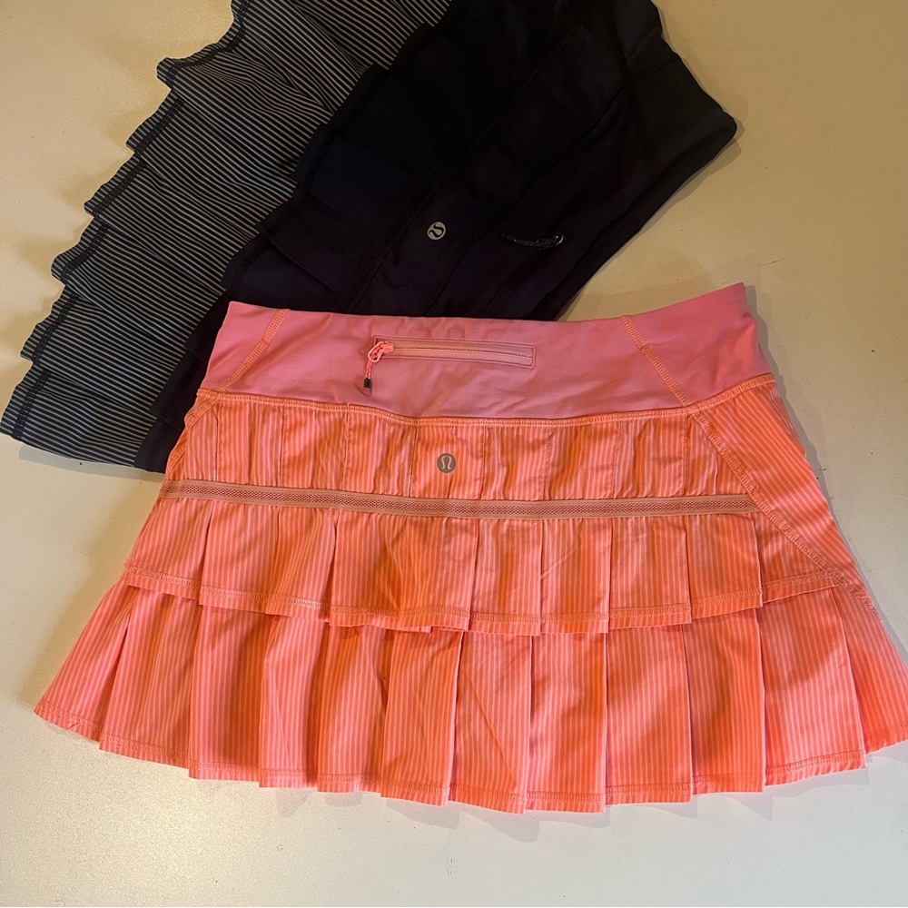 HTF Lululemon Pace Setter Skirt Skort Pop Orange Size 6